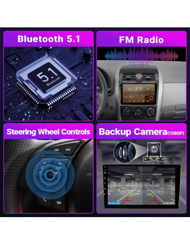 Estéreo de Coche Leadfan para Toyota Corolla 2009-2013 9" GPS Bluetooth