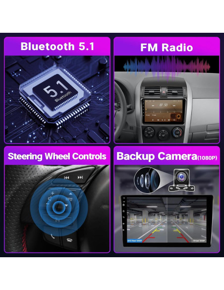 Estéreo de Coche Leadfan para Toyota Corolla 2009-2013 9" GPS Bluetooth