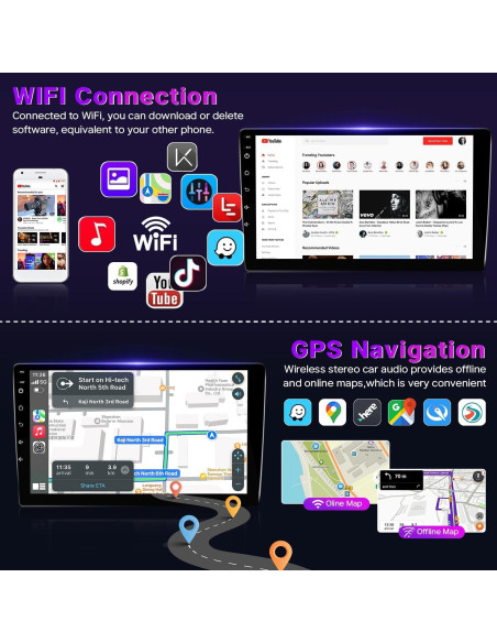 Estéreo de Coche Leadfan para Toyota Corolla 2009-2013 9" GPS Bluetooth