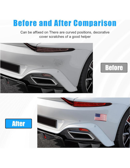 Calcomanías 3D de Metal Dickno - Bandera Americana Roja (2 PCS)