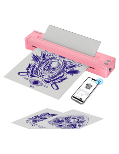 Impresora de Tatuajes Inalámbrica Meiyunprt Rosa - Portátil