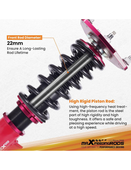 Amortiguadores Frontales Ajustables maXpeedingrods para Mitsubishi Lancer 2002-2006