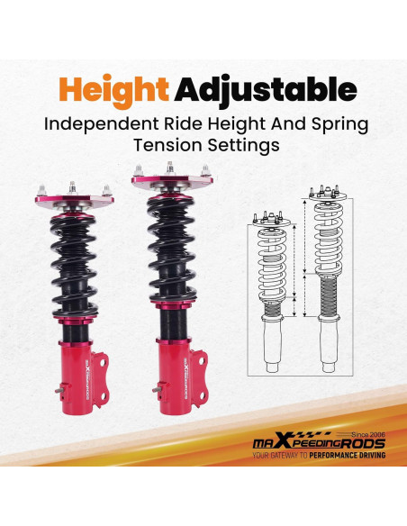 Amortiguadores Frontales Ajustables maXpeedingrods para Mitsubishi Lancer 2002-2006