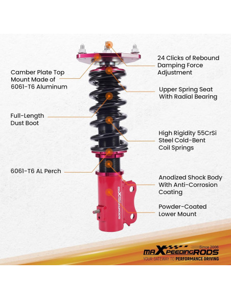 Amortiguadores Frontales Ajustables maXpeedingrods para Mitsubishi Lancer 2002-2006