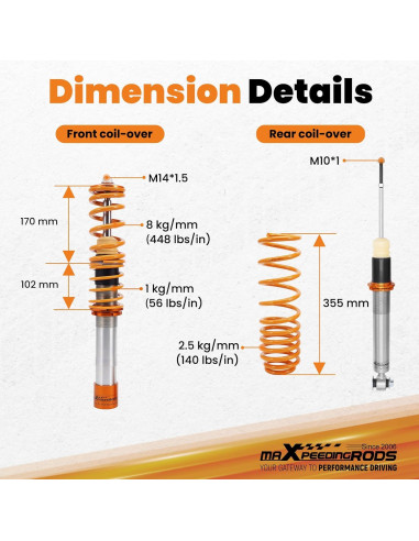 Coilovers ajustables maXpeedingrods para BMW 5 E39 1995-2003