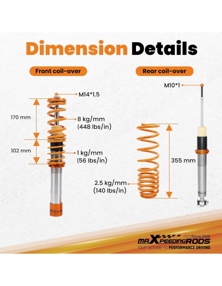 Coilovers ajustables maXpeedingrods para BMW 5 E39 1995-2003