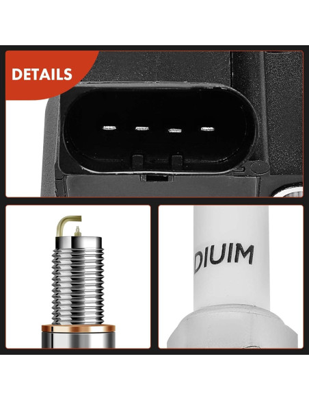Conjunto A-Premium 4 Bobinas y Bujías Iridio Volkswagen Audi