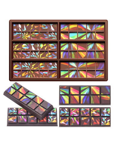Moldes de Chocolate Holográficos Silicona Ziliny 25x17 cm