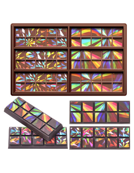 Moldes de Chocolate Holográficos Silicona Ziliny 25x17 cm