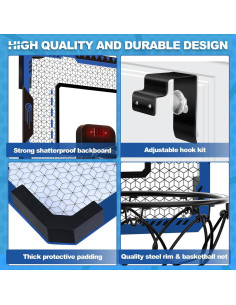 Aro de Baloncesto Interior GMAOPHY Azul con Marcador Electrónico 2