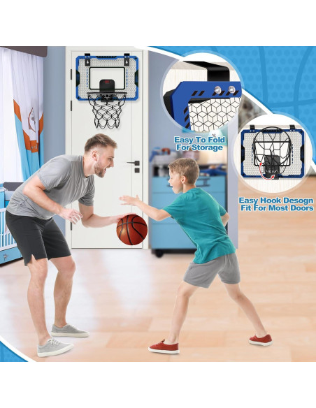 Aro de Baloncesto Interior GMAOPHY Azul con Marcador Electrónico