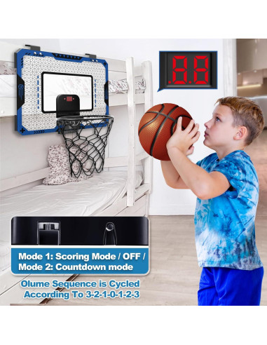 Aro de Baloncesto Interior GMAOPHY Azul con Marcador Electrónico