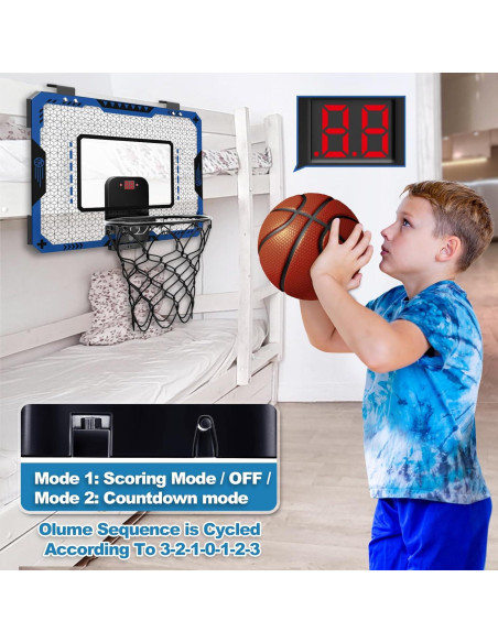 Aro de Baloncesto Interior GMAOPHY Azul con Marcador Electrónico