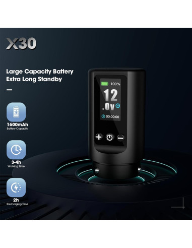 Máquina de Tatuaje Filter X30 7 Golpes 2.0-4.0mm Inalámbrica