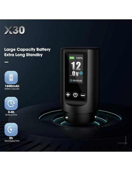 Máquina de Tatuaje Filter X30 7 Golpes 2.0-4.0mm Inalámbrica