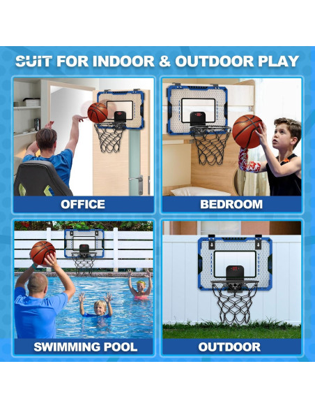 Aro de Baloncesto Interior GMAOPHY Azul con Marcador Electrónico