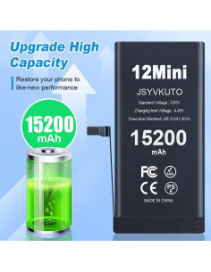 Batería de 15200mAh para iPhone 12 Mini - Reemplazo Mejorado 2