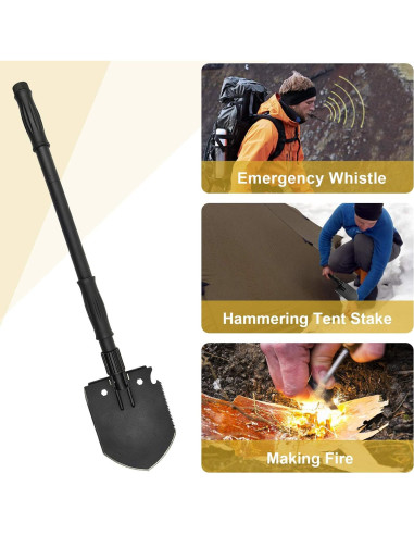 Pala de Supervivencia Yeacool 71.88 cm Plegable Multiherramienta
