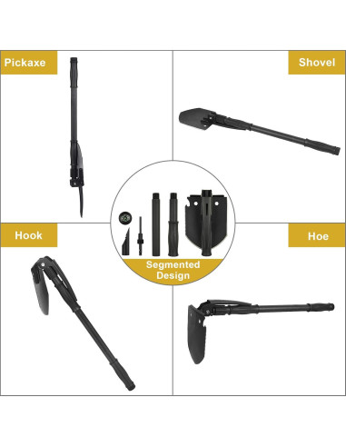 Pala de Supervivencia Yeacool 71.88 cm Plegable Multiherramienta