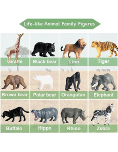 24 Figuras de Animales Realistas de Plástico para Niños 2