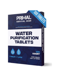 Tabletas Purificadoras de Agua Primal 100 Tabletas 1L