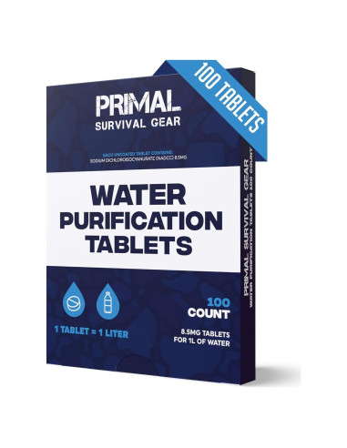 Tabletas Purificadoras de Agua Primal 100 Tabletas 1L