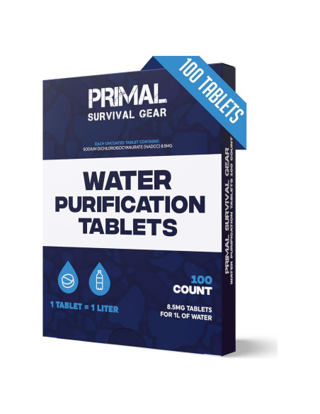 Tabletas Purificadoras de Agua Primal 100 Tabletas 1L Tabletas Purificadoras de Agua Primal 100 Tabletas 1L