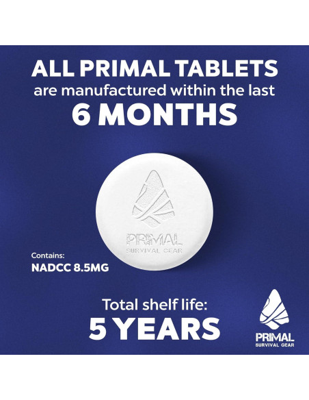 Tabletas Purificadoras de Agua Primal 100 Tabletas 1L Tabletas Purificadoras de Agua Primal 100 Tabletas 1L