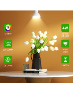 Bombillas LED GU10 TJOY 4W 300LM 2700K Blanco Cálido Paquete 6 2