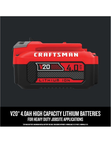 Batería y Cargador CRAFTSMAN V20 4.0Ah, 20V, Ion de Litio