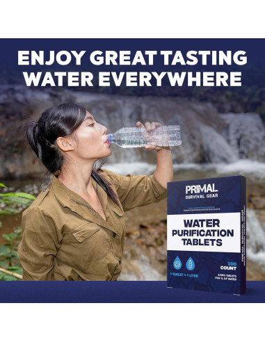 Tabletas Purificadoras de Agua Primal 100 Tabletas 1L