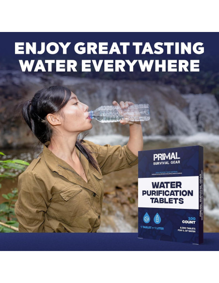 Tabletas Purificadoras de Agua Primal 100 Tabletas 1L Tabletas Purificadoras de Agua Primal 100 Tabletas 1L