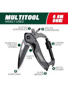 Llavero Multiherramienta Lagerfey - Acero Inoxidable, Compacto 2