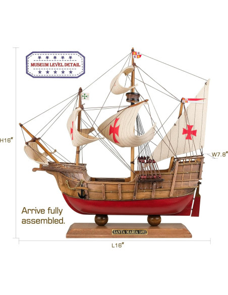 Barco de Madera Santa Maria 1:50 SAILINGSTORY Decoración
