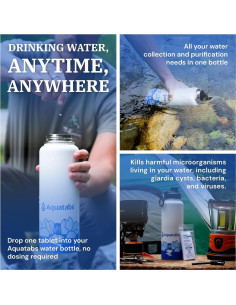 Botella Purificadora de Agua Aquatabs 1.2L con 30 Tabletas 2