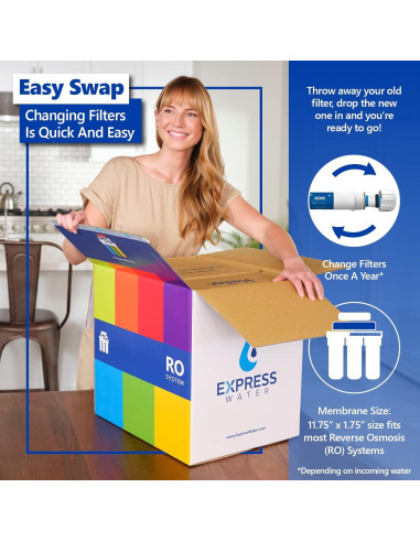 Membrana de Ósmosis Inversa Express Water 100 GPD - Filtro de Agua