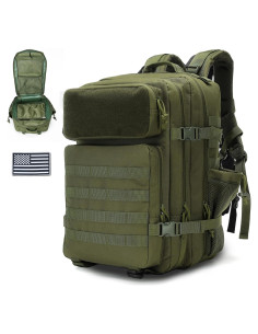 Mochila Táctica 45L Molle Verde para Senderismo y Camping