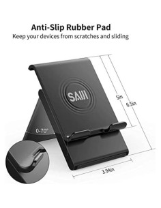 Soporte Ajustable para Tableta SAIJI Plegable Negro 32.77 cm 2