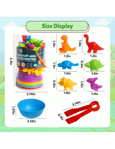 Juegos de emparejamiento Dinosaurios Kizh - Montessori 48 piezas