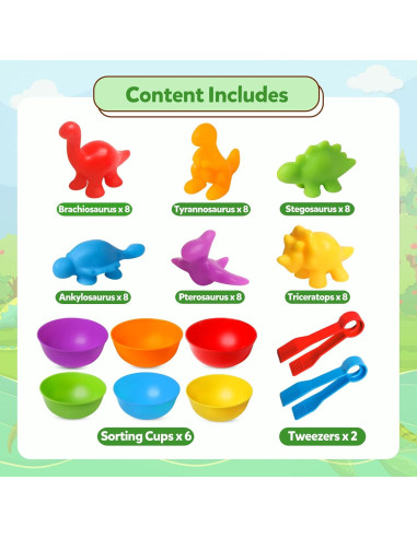Juegos de emparejamiento Dinosaurios Kizh - Montessori 48 piezas