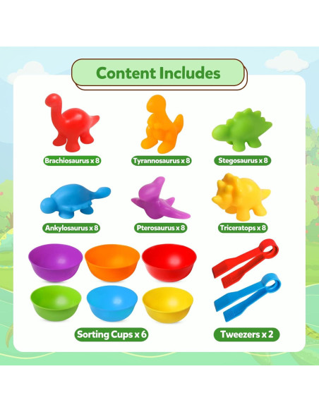 Juegos de emparejamiento Dinosaurios Kizh - Montessori 48 piezas