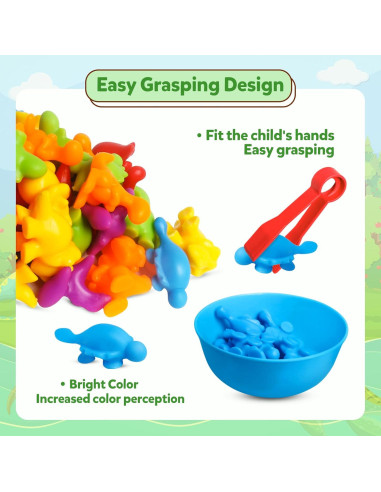 Juegos de emparejamiento Dinosaurios Kizh - Montessori 48 piezas