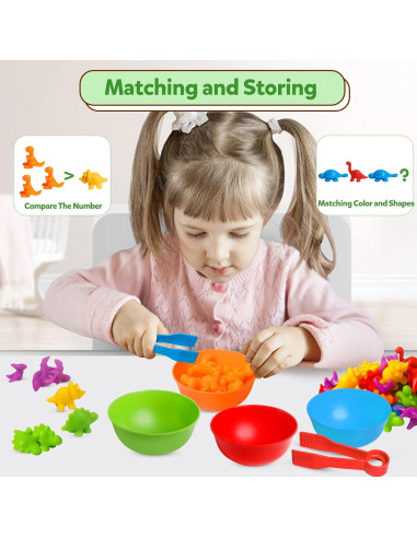 Juegos de emparejamiento Dinosaurios Kizh - Montessori 48 piezas