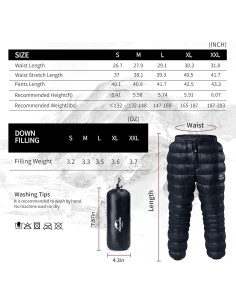 Pantalones de Plumas Naturehike Unisex para Invierno 250g 2