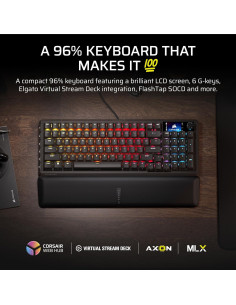 Teclado Mecánico Gaming Corsair Vanguard 96% con Pantalla LCD 2