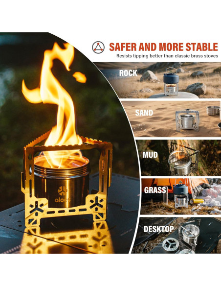 Estufa de Camping Alocs 2250W Acero Inoxidable Plegable