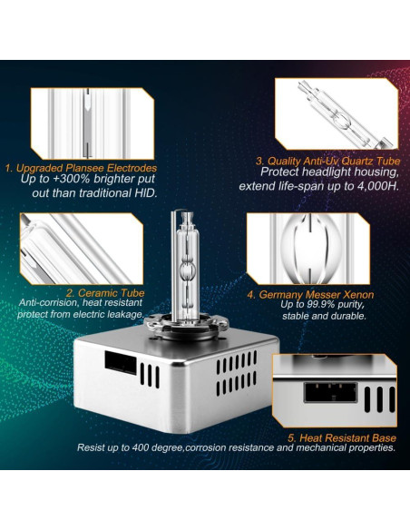 Bombilla Xenón D5S Asasytal 6000K 35W 3500 Lúmenes