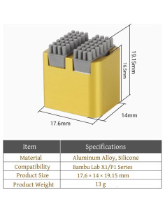 Kit de Limpieza de Boquillas Bambu Lab X1/P1 - 6 Cepillos Silicona 2