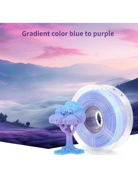 Filamento PETG IEMAI 1.75mm Gradiente Azul a Púrpura 1kg