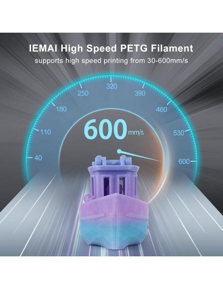 Filamento PETG IEMAI 1.75mm Gradiente Azul a Púrpura 1kg